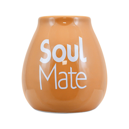 Calebasse en céramique beige avec logo Soul Mate - 350 ml