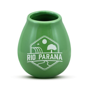 1440 x Ceramic calabash with Rio Parana logo (green) 330 ml