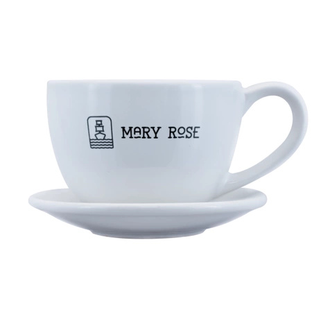 Taza con logotipo Mary Rose (blanca) 200 ml