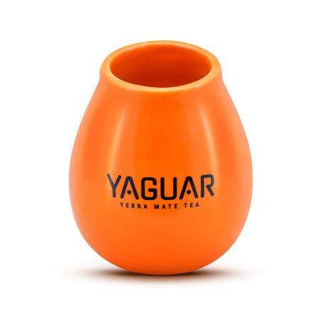 36 x Orange Kalebasse aus Keramik mit Yaguar-Logo - 350 ml