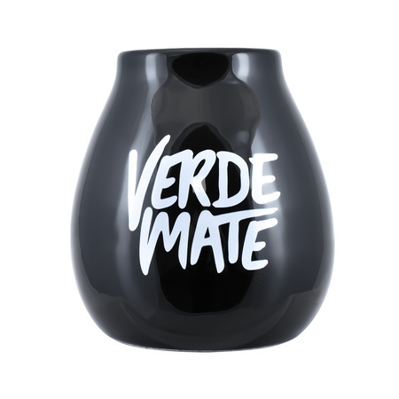 1440 x Ceramic calabash black with Verde Mate logo - 350 ml