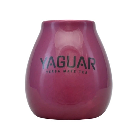 36 x Calabaza de cerámica con logotipo Yaguar (morada) 350 ml