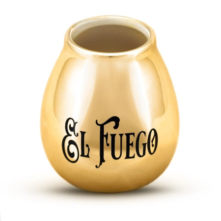 36 x El Fuego logo ceramic calabash (gold) 350 ml