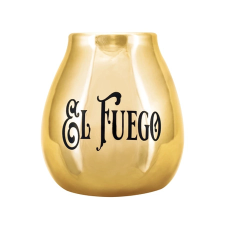 36 x Tykwa Ceramiczna z logo El Fuego (złota) 350 ml