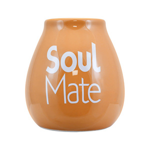 1440 x Calebasse en céramique beige avec logo Soul Mate - 350 ml