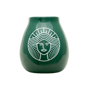 36 x Pachamama logo green ceramic calabash - 350 ml