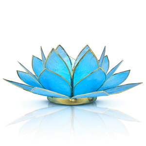 Bougeoir Fleur de Lotus  - bleu