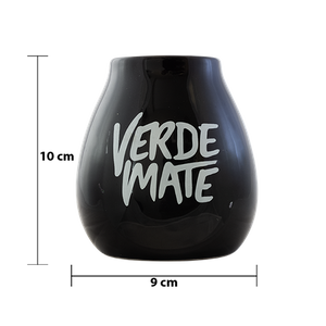 1440 x Ceramic calabash black with Verde Mate logo - 350 ml