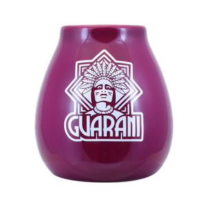 1440 x Keramik-Kalebasse lila mit Guarani-Logo - 350 ml