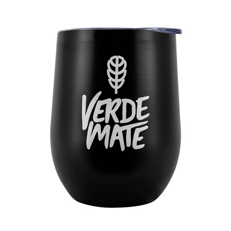 TermoLid – stainless steel vessel with a lid – Verde Mate (black) – 350 ml