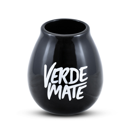 Calebasse en céramique noire avec logo Verde Mate - 350 ml