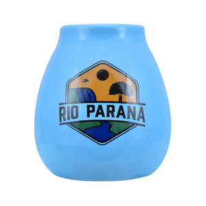 36 x Calebasse en céramique logo Rio Parana (bleu) 330 ml