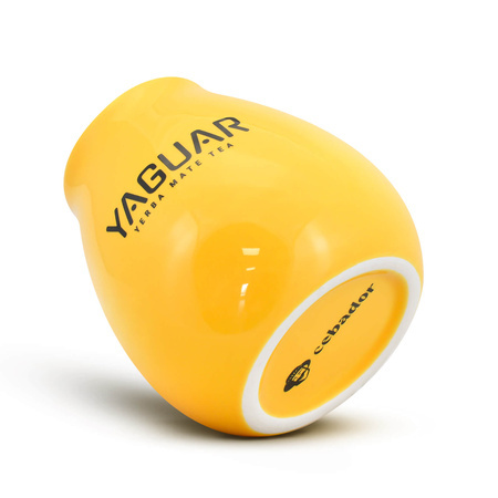 1440 x Calebasse en céramique jaune avec logo Yaguar - 350 ml