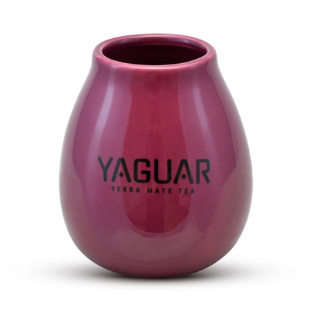 1440 x Calebasse en céramique avec logo Yaguar (violet) 350 ml