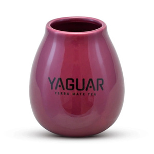 1440 x Calebasse en céramique avec logo Yaguar (violet) 350 ml