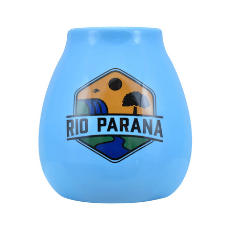 1440 x Calebasse en céramique avec logo Rio Parana (bleu) 330 ml