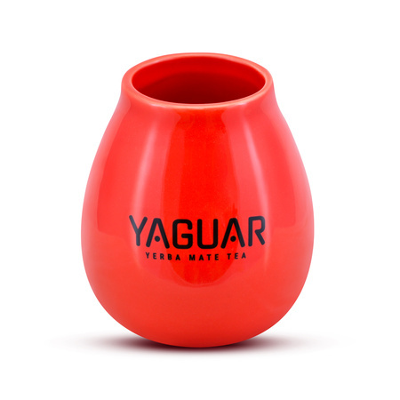 1440 x Ceramic calabash red with Yaguar logo - 350 ml