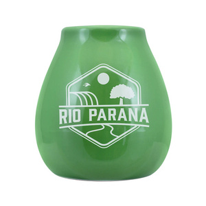 1440 x Ceramic calabash with Rio Parana logo (green) 330 ml