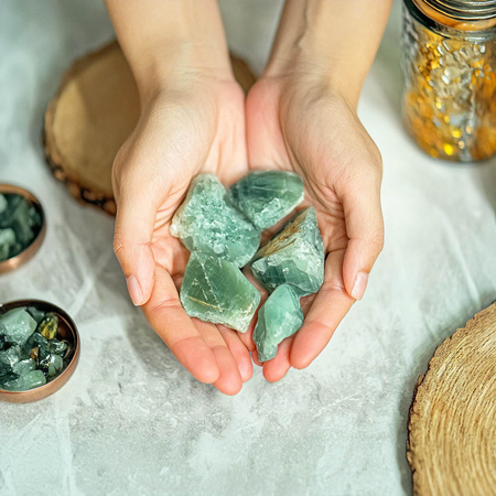 Green Calcite (raw stone) 50g