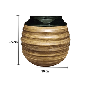 36 x Tazza di mate di ceramica al miele - smaltato nero