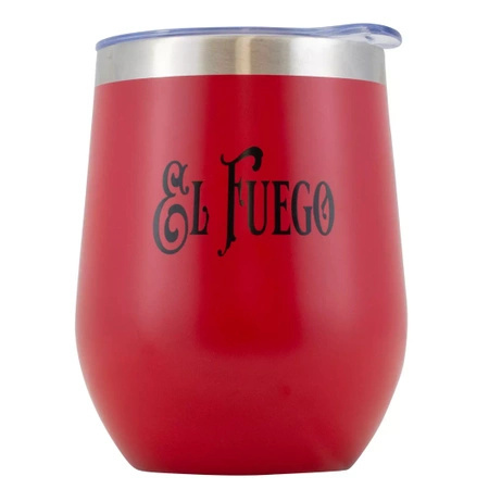 50 x ThermoLid - Calebasse en acier avec couvercle - motif El Fuego (rouge) - 350 ml