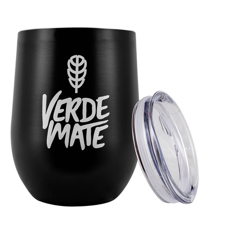 TermoLid – mate de acero inoxidable con tapa – Verde Mate (negro) – 350 ml