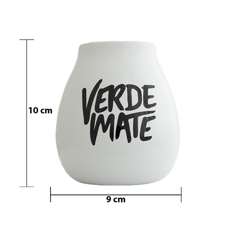 1440 x Ceramic calabash white with Verde Mate logo - 350 ml