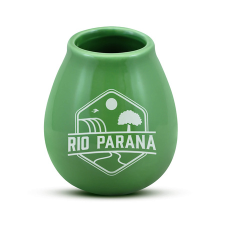 1440 x Calebasse en céramique avec logo Rio Parana (vert) 330 ml