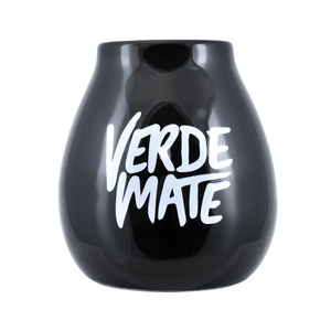 Calabaza cerámica negra - Verde Mate - 350ml