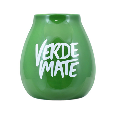 36 x Verde Mate calebasse en céramique verte avec logo - 350 ml