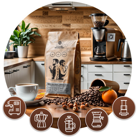 Coffee Broastery - Café arábica en grano Amico dall'Italia Espresso Roast 1 kg