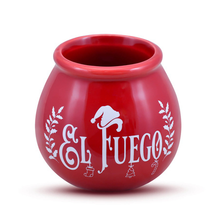 36 x Ceramic calabash with El Fuego logo - Christmas Edition (red) 300 ml