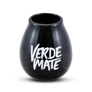 Tykwa Ceramiczna czarna z logo Verde Mate - 350 ml