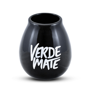 36 x Ceramic calabash black with Verde Mate logo - 350 ml