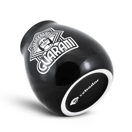 36 x Ceramic calabash black with Guarani logo - 350 ml