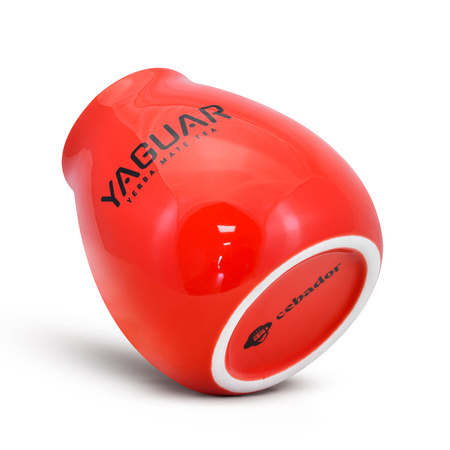 1440 x Ceramic calabash red with Yaguar logo - 350 ml