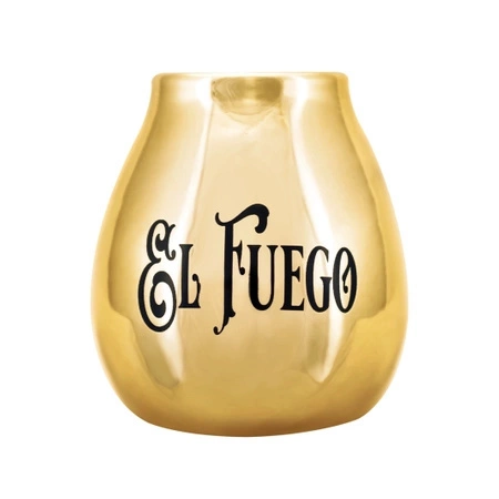 36 x El Fuego logo ceramic calabash (gold) 350 ml