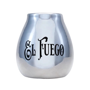 Ceramic Calabash with El Fuego logo (silver) 350ml