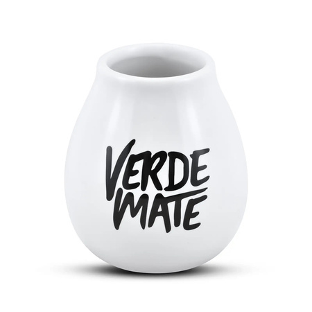 1440 x Ceramic calabash white with Verde Mate logo - 350 ml