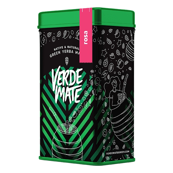 Yerbera – Tin can + Verde Mate Green Rosa 0.5kg 