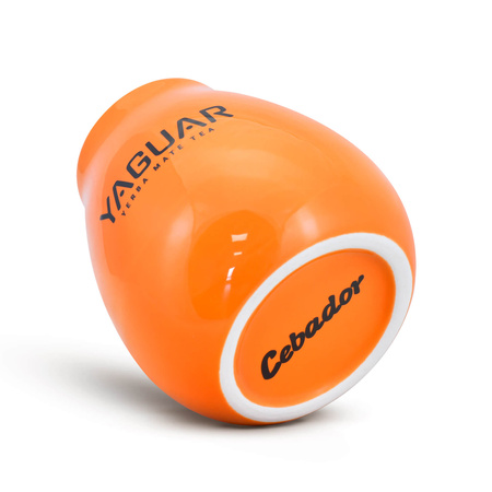 Calebasse en céramique orange avec logo Yaguar - 350 ml