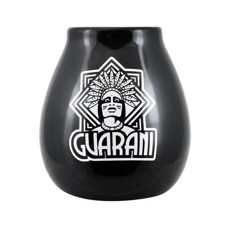 36 x Ceramic calabash black with Guarani logo - 350 ml