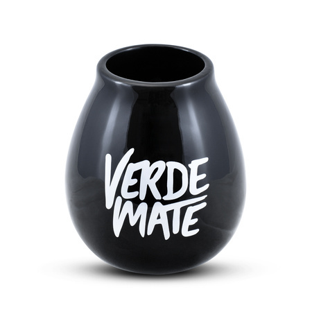 36 x Ceramic calabash black with Verde Mate logo - 350 ml