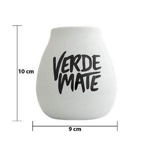 1440 x Ceramic calabash white with Verde Mate logo - 350 ml