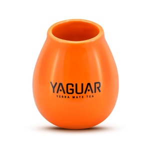 Calebasse en céramique orange avec logo Yaguar - 350 ml