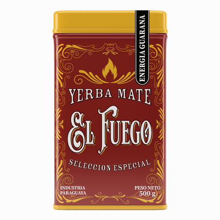 32 x Yerbera - Lata de El Fuego Energia Guarana 0.5 kg