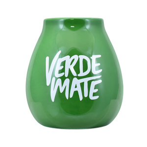 Calebasse en céramique verte avec logo Verde Mate - 350 ml