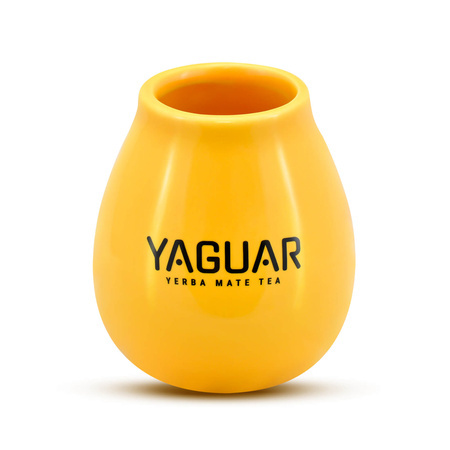 1440 x Yellow ceramic calabash with Yaguar logo - 350 ml