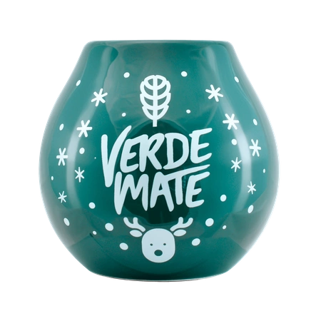 36 x Calabaza de cerámica con logotipo Verde Mate - Winter Time 350 ml