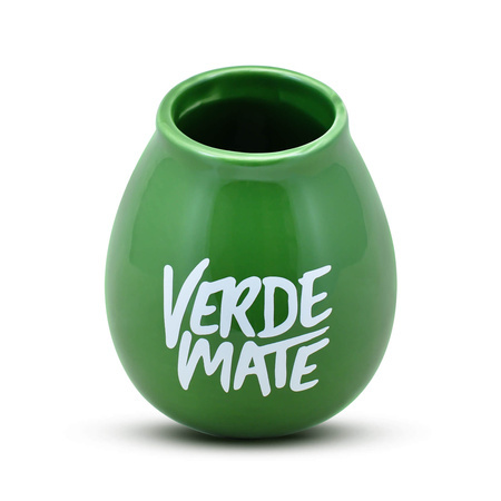 36 x Verde Mate calebasse en céramique verte avec logo - 350 ml